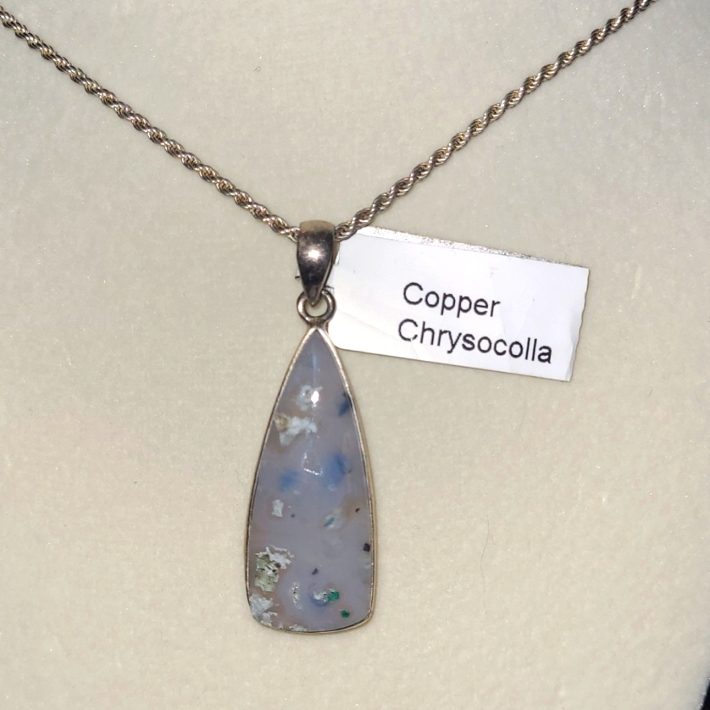NEW Rare Copper Crysocolla Pendant